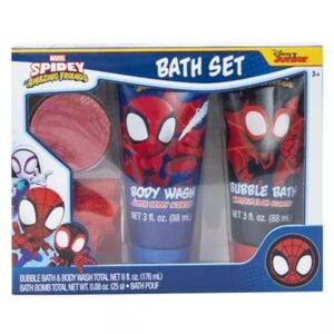 Marvel Spider-Man 4 Piece Bath Set Soap & Scrub